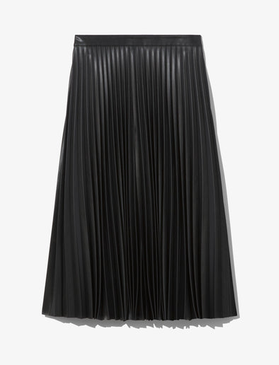 Still Life image of Faux Leather Pleated Skirt in BLACK