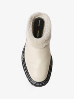 Aerial image of Shearling Lug Sole Mules in WHITE