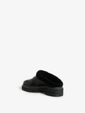 Back 3/4 image of Shearling Lug Sole Mules in Black