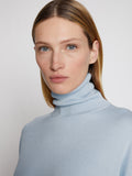 Proenza Schouler Front cropped image of model wearing Silk Cashmere Turtleneck in Light Blue