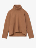 Still Life image of Doubleface Eco Cashmere Oversized Turtleneck Sweater in SADDLE