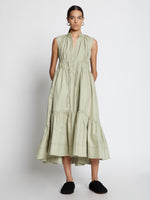 Proenza Schouler front image of model wearing Poplin Sleeveless Dress in stone