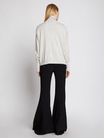 Proenza Schouler Back full length image of model wearing Silk Cashmere Turtleneck in Off White