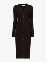 Flat image of Micro Stripe Rib Knit Dress in black