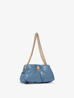 Side image of Small Puffy Chain Bag in DUSTY BLUE