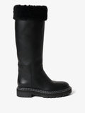 Front image of Lug Shearling Tall Boots in Black