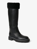 3/4 Front image of Lug Shearling Tall Boots in Black