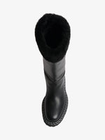 Aerial image of Lug Shearling Tall Boots in Black