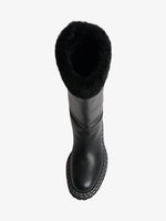 Aerial image of Lug Shearling Tall Boots in Black