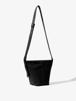 Side image of Barrow Leather Mini Bucket Bag in BLACK