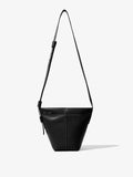 Front image of Barrow Leather Mini Bucket Bag in BLACK
