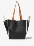 Back image of XL Mercer Leather Tote in BLACK
