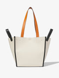 Front image of Large Mercer Leather Tote in VANILLA