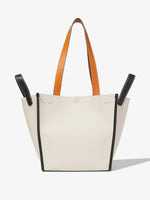 Front image of Large Mercer Leather Tote in VANILLA