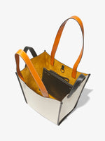 Interior image of Large Mercer Leather Tote in VANILLA
