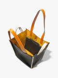 Interior image of Large Mercer Leather Tote in BLACK