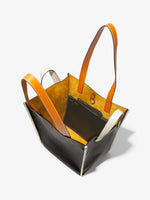 Interior image of Large Mercer Leather Tote in BLACK