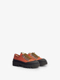 Front 3/4 image of City Lug Sole Shoes in dark orange