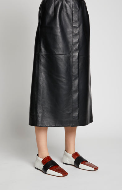 Proenza Schouler image of model wearing quad loafers in white