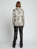 Proenza Schouler back image of model wearing Tie Dye Long Sleeve T-Shirt in ecru/taupe