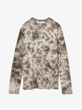 Proenza Schouler flat image of Tie Dye Long Sleeve T-Shirt in ecru/taupe
