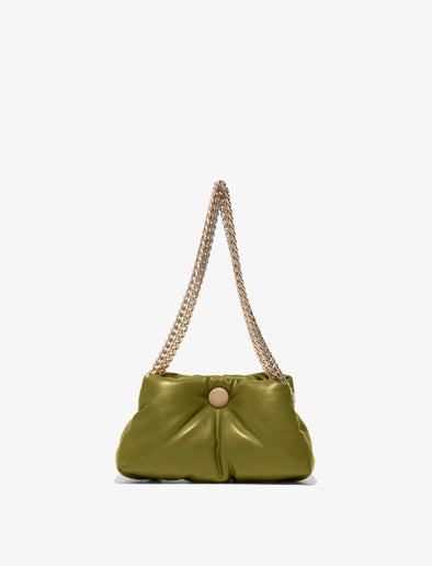 Front image of Small Puffy Chain Tobo Bag in moss