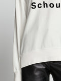 Detail image of model wearing Logo Sweatshirt in OFF WHITE