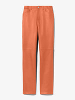 Flat image of Leather Straight Pants in terracotta