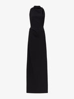 Flat image of Matte Crepe Backless Dress in black