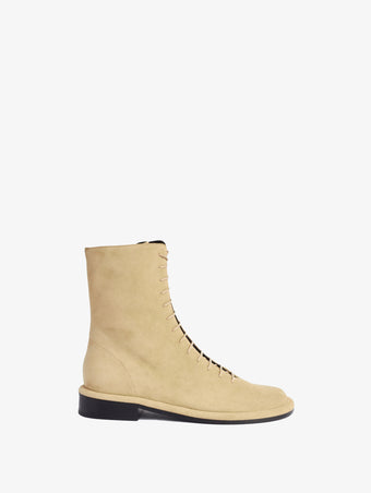 Front image of Pipe Lace Up Boots in Cream.jpg