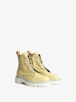 3/4 Front image of Lug Sole Combat Boots in Light Beige.jpg