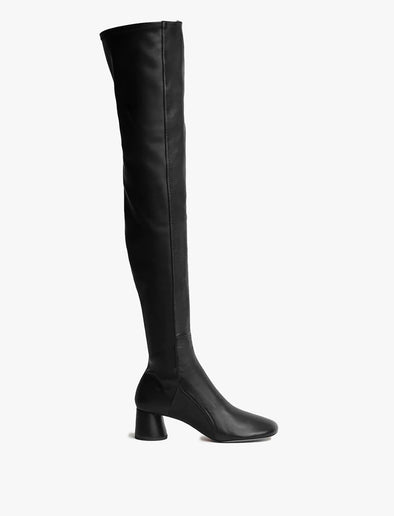 Side image of Glove Over the Knee Boots in BLACK