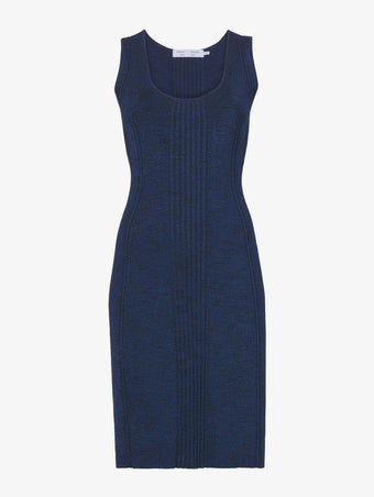 Still Life image of Melange Rib Tank Dress in BLUE/BLACK