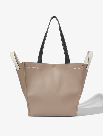 Front image of XL Mercer Leather Tote in CLAY