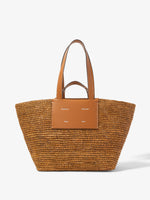 Front image of Large Morris Raffia Tote in HONEY