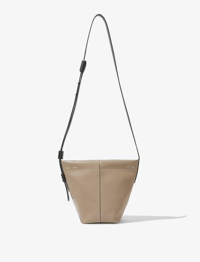 Front image of Barrow Leather Mini Bucket Bag in CLAY
