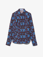 Flat image of Sunflower Poplin Shirt in sky blue/wine