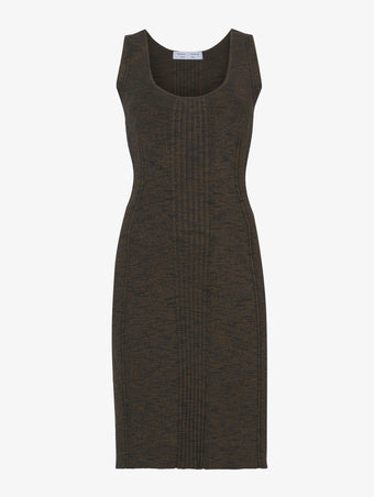 Still Life image of Melange Rib Tank Dress in CAMEL/BLACK