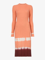 Still Life image of Rib Knit Dip Dye Dress in SALMON MULTI