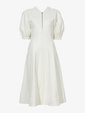 Still Life image of Faux Leather Puff Sleeve Dress in OFF WHITE
