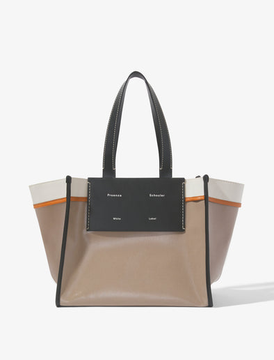 Front image of Large Morris Coated Canvas Tote in CLAY