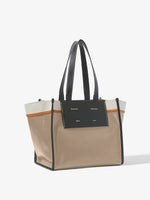 Side image of Large Morris Coated Canvas Tote in CLAY