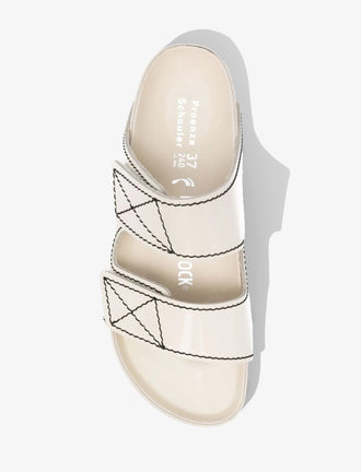 Proenza Schouler aerial image of Arizona PS EXQ Berlin Birkenstock collaboration in Ecru 