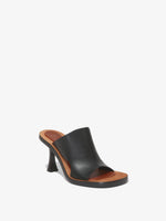 3/4 Front image of Ledge Slide Sandals in BLACK