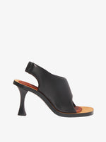 Front image of Leather Ledge Sandals in BLACK