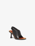 Front 3/4 image of Leather Ledge Sandals in BLACK