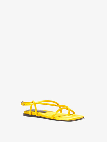 3/4 Front image of Square Strappy Sandals in YELLOW