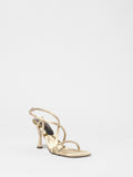 Front 3/4 image of Square Strappy Sandals in Natural