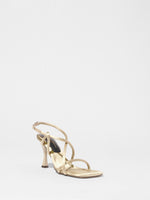 Front 3/4 image of Square Strappy Sandals in Natural