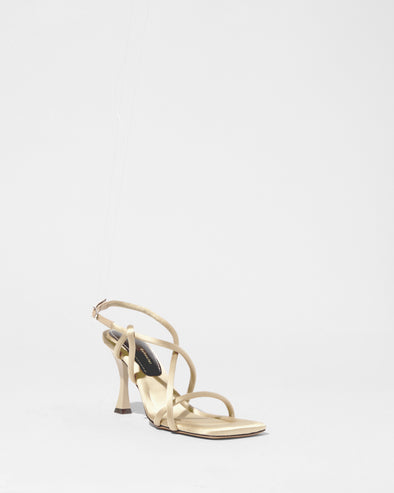 Front 3/4 image of Square Strappy Sandals in Natural